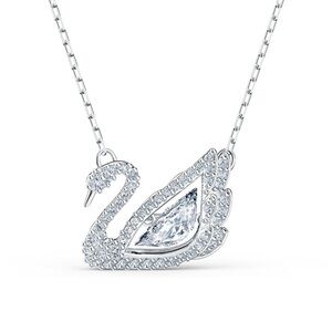 Swarovski Crystal Dancing Swan Pendant Necklace